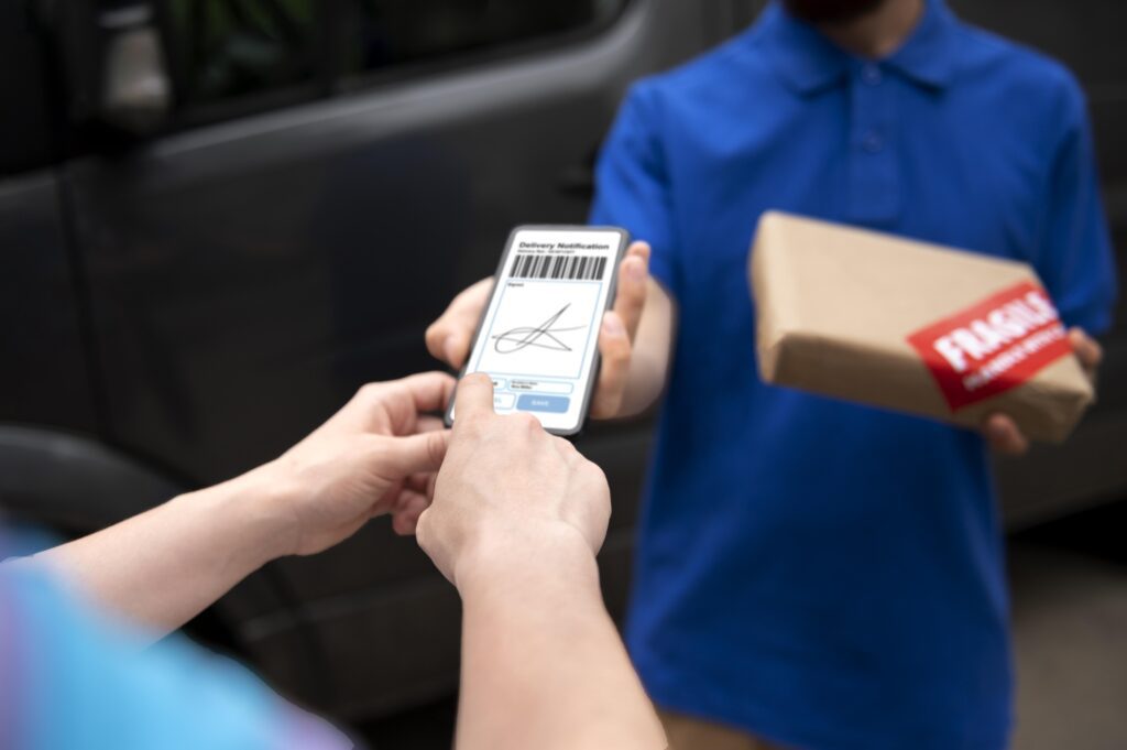 close up hands holding fragile pack phone